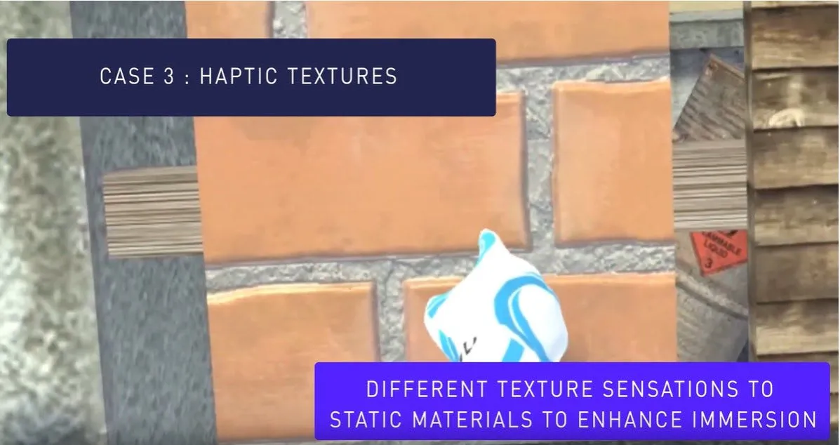 Haptic textures screenshot from Interhaptics haptics demonstrator