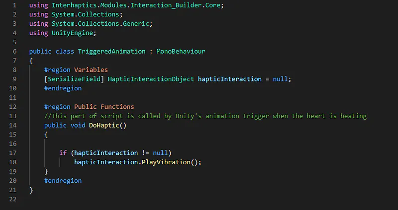 Haptic design development code