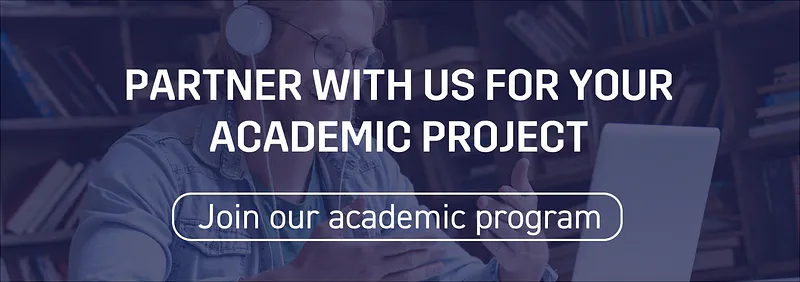 Banner: Partner with us for your academic project, with a Join our academic program button