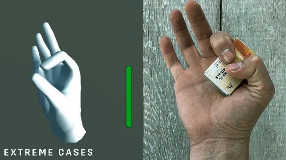 Hand tracking for Oculus Quest Extreme cases recognition