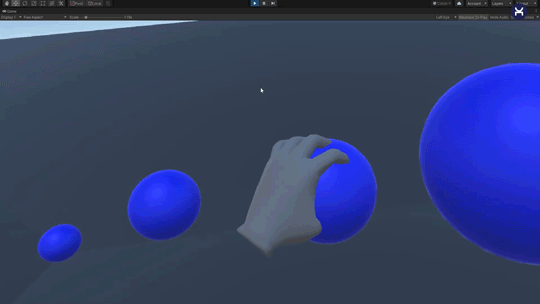 Grasp in VR image from Interhaptics demo