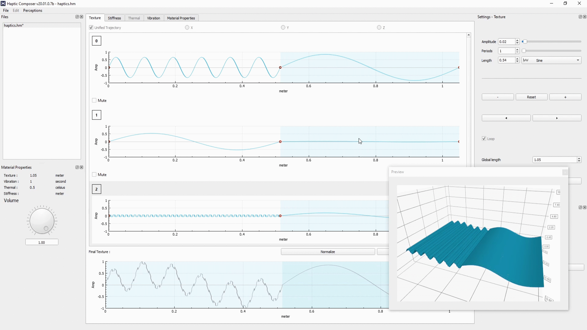 Design Different haptic perceptions with the Haptic Composer