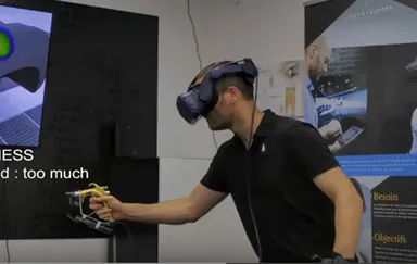 The custom haptics interface allows a realistic experience while training for the automotive painting task
