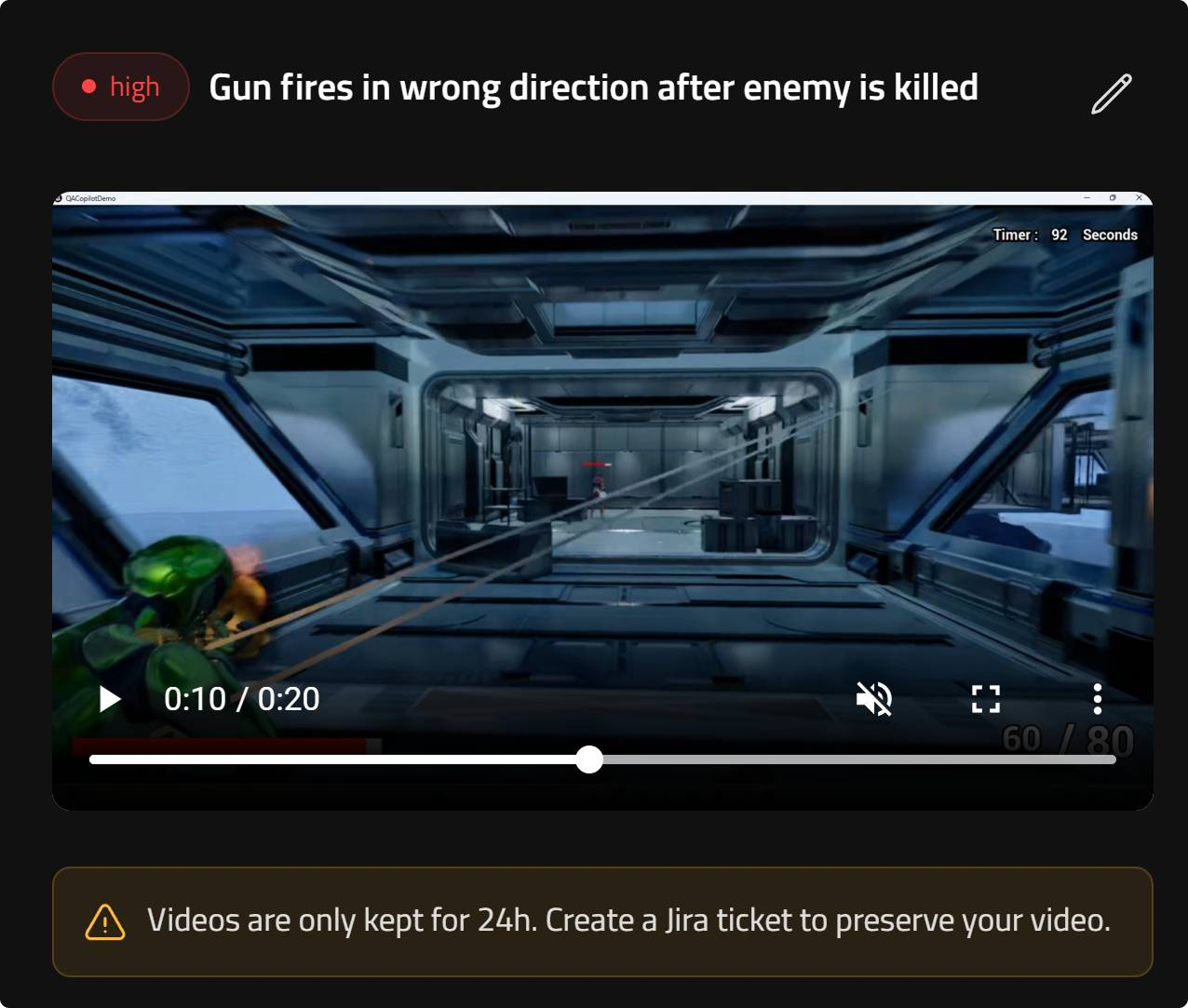 Bug Video Capture Interface
